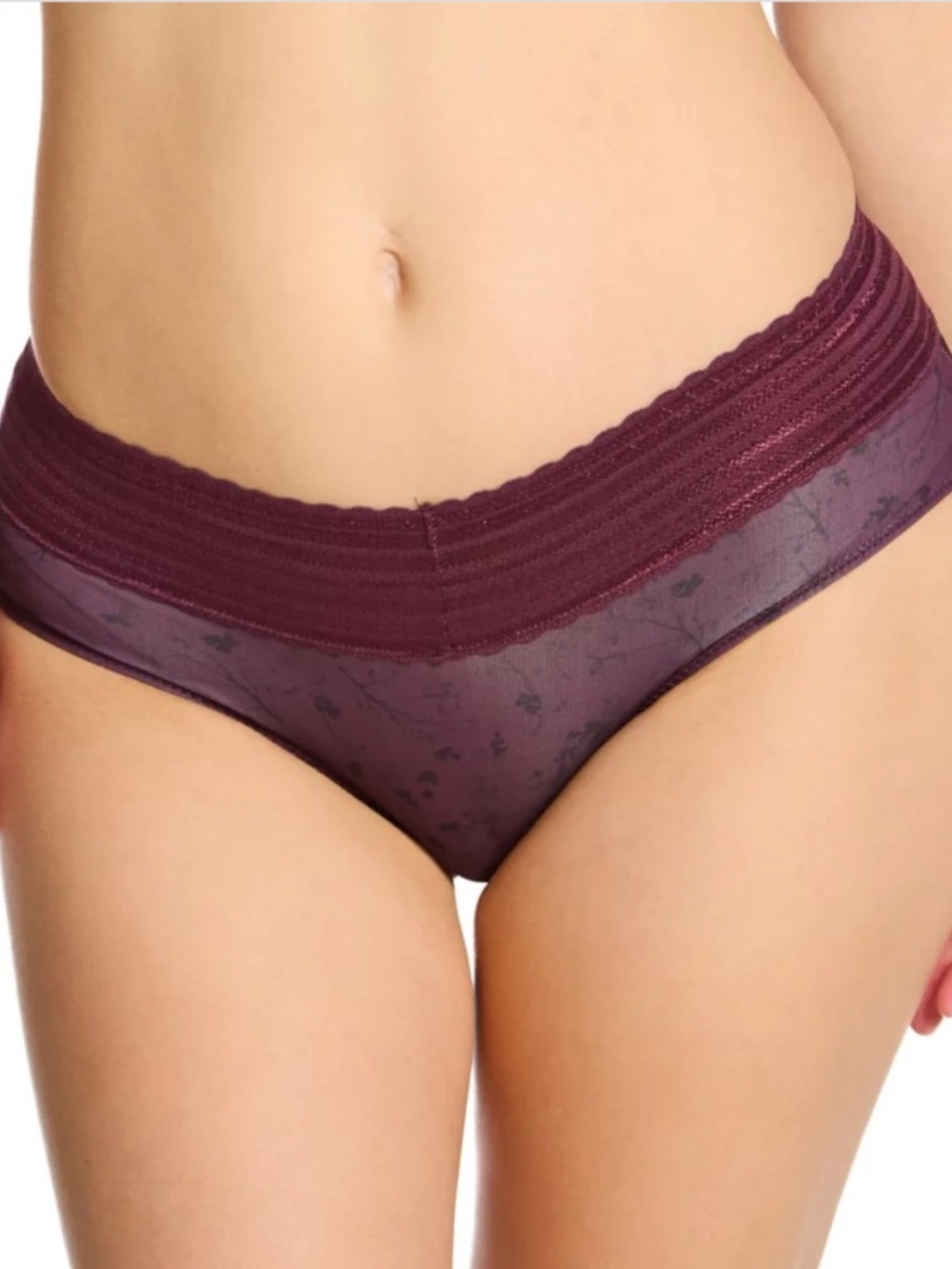 Warner's Women's Hipster with Lace PantyBurgundy Soft Vines Medium NWT - Picture 2 of 2